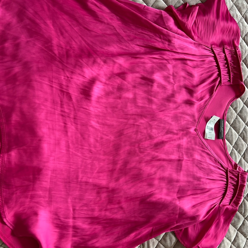 Lane Bryant Vibrant Pink Blouse